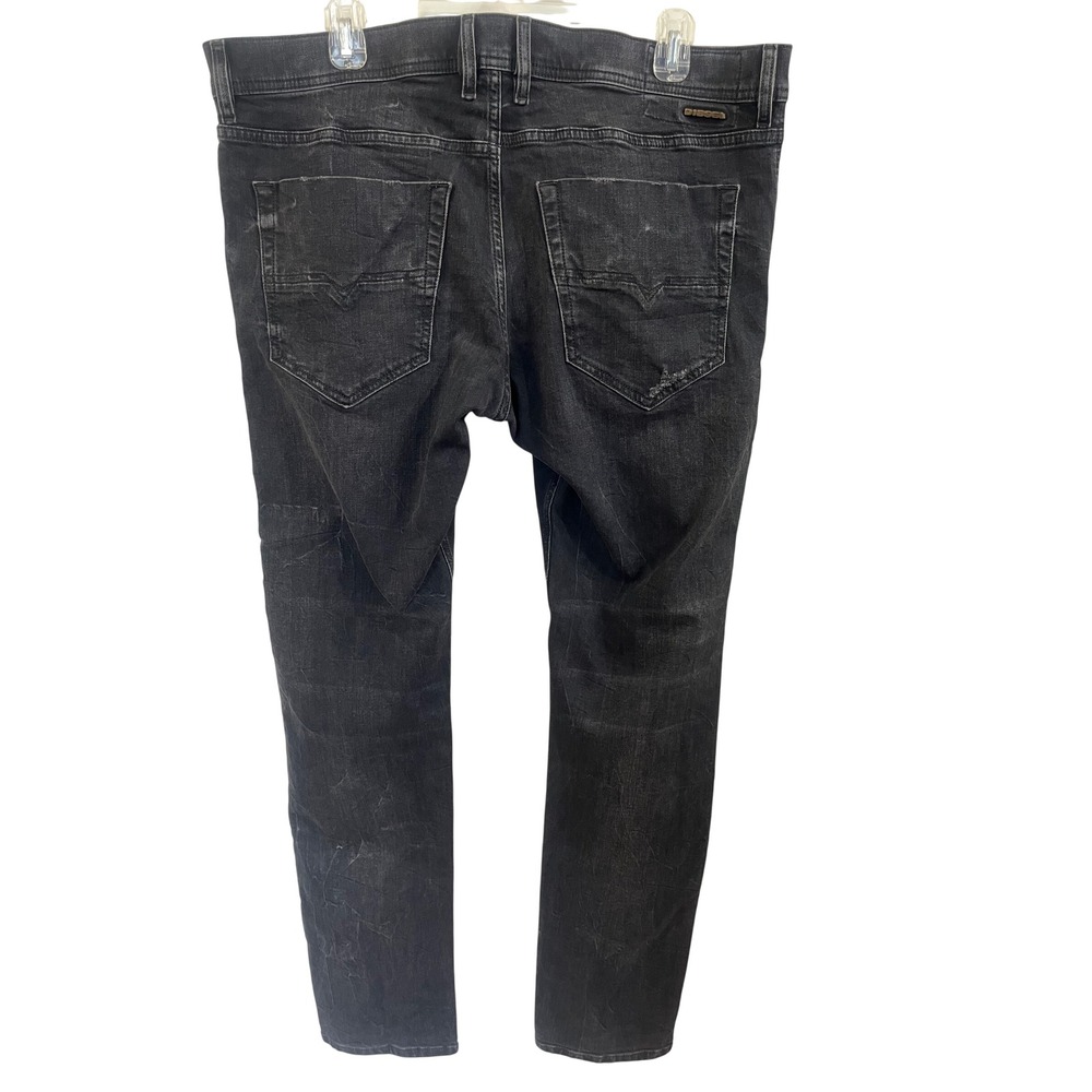Diesel Tepphar Slim-Carrot Distressed Black Jeans Mens W36 L30 069DV Stretch - Picture 4 of 7